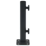 VidaXL W2B Matt Black Steel Parasol Base with Powder Coating Compact Garden Umbrella for Patio Park or Courtyard Use