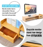 Monitor Stand Riser Desk Organizer With Drawers, Adjustable Desktop Storage Organizer for Computer, Printer, Cellphone – top