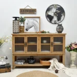 INNOVA Natural Durable Eco-Friendly Artistic Wooden Storage Buffet Sideboards Cabinets Furniture for Dining Room