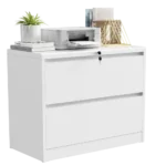 Office Storage Filing Cabinet 2 Drawer Lateral Metal File Cabinet with Lock for Letter/Legal/F4/A4 Size - Image 3
