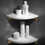 Emerald Marble Corner Shelf Wall Bathroom Mirror Front Cosmetic Storage Rack Metal Bathroom Shelf Shower Shelf Shampoo