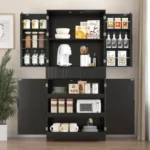 Antique Vintage Wine Bar Cabinet Modern Home Furniture for Living Room Bedroom Office Kitchen Metal and Wood for Storage - Image 4