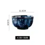 Ceramic Dinner Plates and Bowls, Blue Dishes, Creative Japanese Retro Kiln Changed Tableware Set, Dinnerware – in a cozy