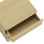 Natural oak wood under bed storage nightstand with drawer for bedroom organization