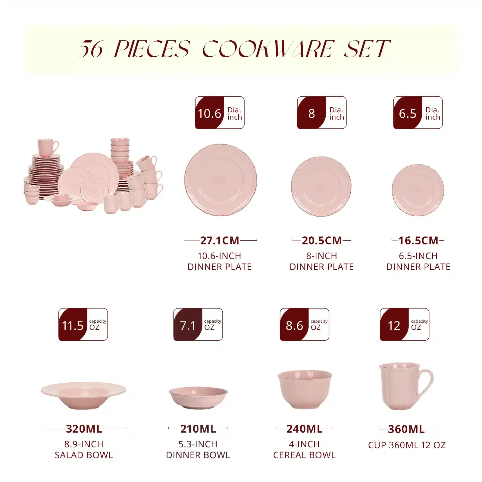 French Vintage Embossed Tableware Ceramic Relief Tableware Dinnerware Sets Plate Bowls Cup&saucer for 7-8 Persons