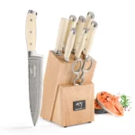 9-Piece Knife Sets for Kitchen with Knife Block, Damascus Kitchen Knife Set, ABS Handle for Knife Set and Kitchen Shear