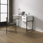 YQ FOREVER Home Office Modern Simple Small Study Writing PC Drawers Industrial Desktop Table Computer Desk – close-up detail