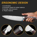 Five-piece Japanese kitchen knives set including paring, boning, butcher, bread, and chef knife on cutting board