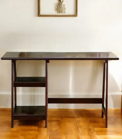 HMS 47" Simple Industrial Design Brown Wooden Computer Desk Adjustable Extendable for Living Room Use Convertible Metal