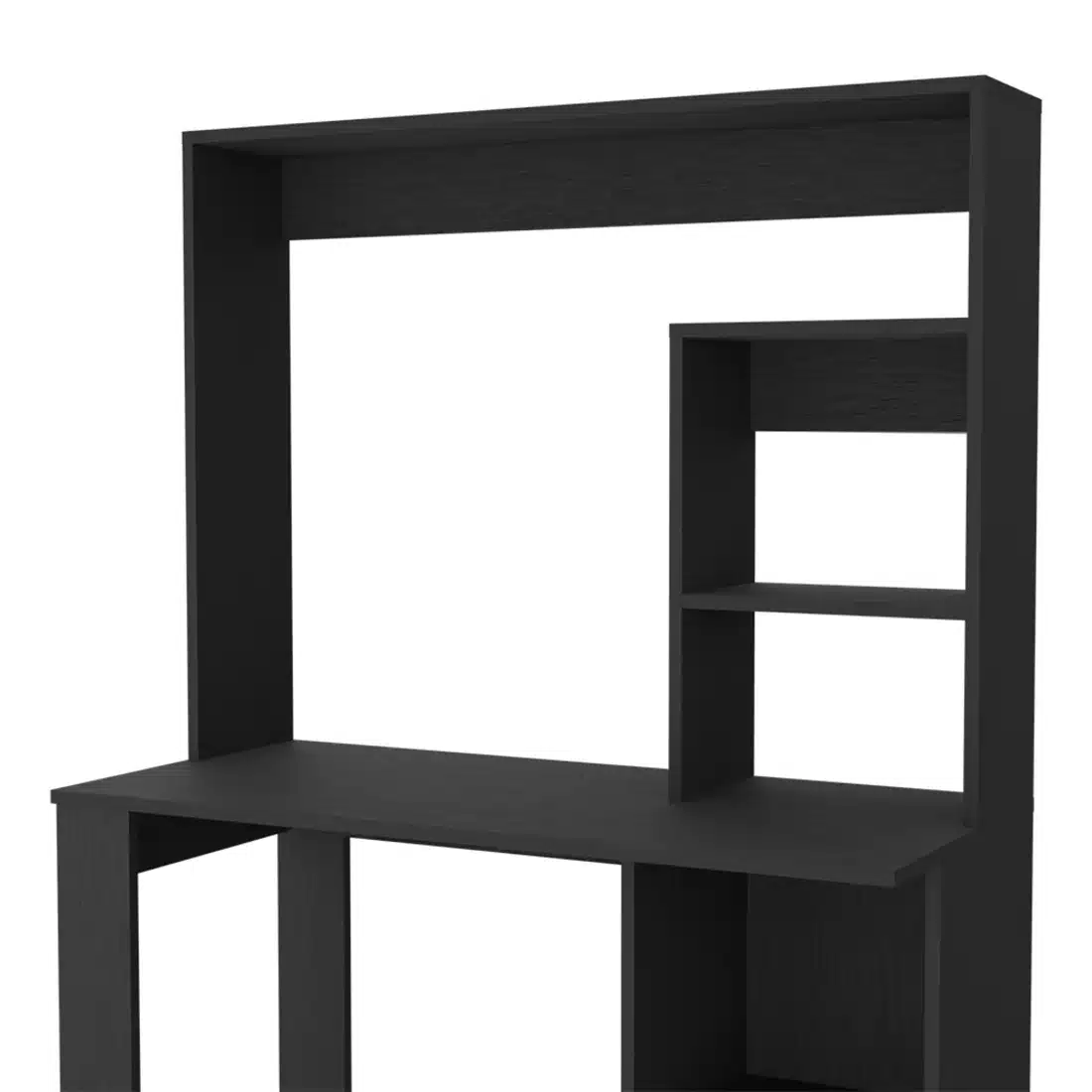 hms 58" Black Wood Computer Desk With Hutch