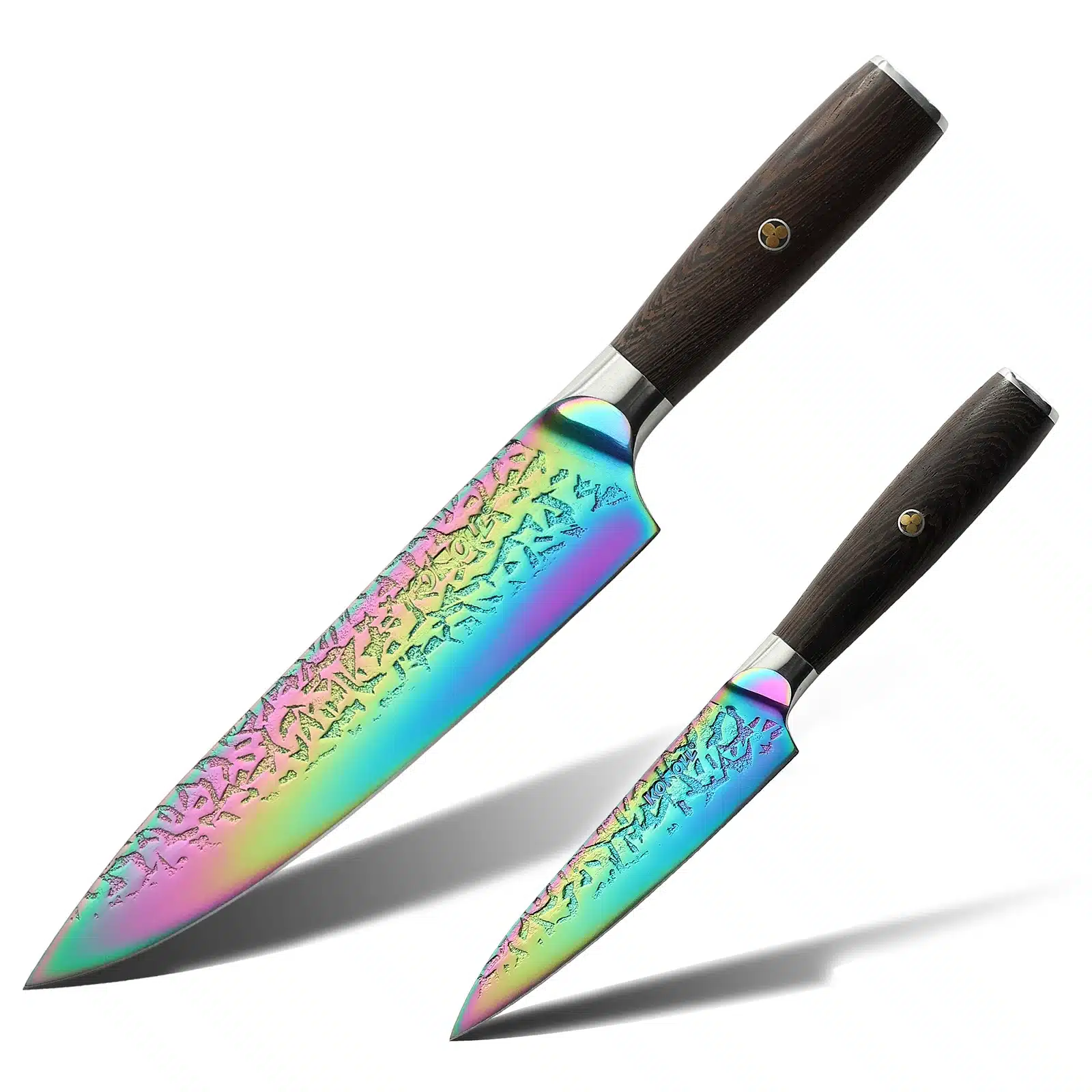 High Quality Titanium Coating 2 Pcs Kitchen Knife Set 5Cr15Mov Steel Professional Japanese Chef Knife Set