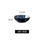 Ceramic Dinner Plates and Bowls, Blue Dishes, Creative Japanese Retro Kiln Changed Tableware Set, Dinnerware – angled view
