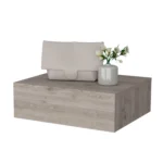 Light gray wall mounted floating nightstand for bedroom storage shelf