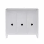 HMS 40" Modern Antique Traditional Silver Glass Three Drawer Sideboard with Three Doors MDF Wood for Home Bar or Living Room - Image 5