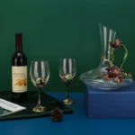 Creative Enamel Iris Glass cup Champagne Flutes Crystalline Party Gift Toasting Glass Goblet Crystal Anniversary unique mug