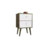 Mid century modern 2 drawer nightstand in rustic brown and white