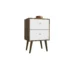 Mid century modern 2 drawer nightstand in rustic brown and white