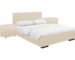 Goldoma White Upholstered Platform Bed with Storage Nightstands, Queen
