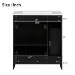 30-Inch Black Bathroom Vanity Ceramic Sink Combo Rich Storage Cabinet 2 Soft Close Doors Double Deep Drawers Unavailable