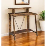 HMS 32" Brown Minimalist Modern Writing Desk Extendable Office Computer Desk Assembled Wooden Product