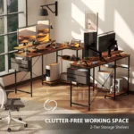 Reversible L-shaped Computer Desk With USB Type-C Socket LED Lights – base detail