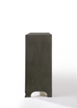 Modern gray dresser with mirror - solid wood and metal storage for bedroom