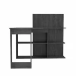 HMS 47" Gray L-Shaped Computer Desk Portable Gaming Office Desk with Shelf Drawer Foldable Feature Made From Wood for Hotels