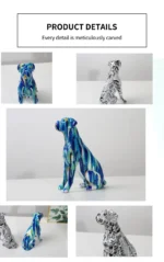 Close-up showing the glossy finish of the painted boxer dog.