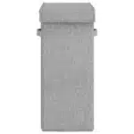 W2B VidaXL Foldable Laundry Hamper 10.2x13.6x23.4" Faux Linen Fabric Durable Plastic Metal Hinges for Bathroom Clothing