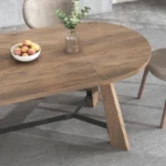 Goldoma 70.86 inch oval wood dining table in rustic finish perfect for family gatherings