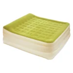 Moss green queen air mattress with raised head and velvet pillowtop from Goldoma
