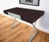 HMS 48" Espresso and Silver Wood and Metal Computer Desk-Elegant Office Solution