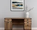 HMS 59 Oak Wood Pedestal Computer Desk with Four Drawers Solid Wood Adjustable for Office or Hotel Use