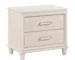 Modern Glam two drawer nightstand with wooden storage in a bedroom setting