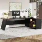 L-Shaped Executive Desk, 78" Modern Office Desk with Drawers and Lateral File Cabinet, Large Computer Desk with Storage