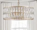 US Stock Free Shipping Fast Ship Modern Gold Crystal Chandelier Dining Room 18" Round Adjustable Hanging Pendant Light
