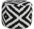 Goldoma 18" Black Cylinder Geometric Pouf Ottoman with Storage - Foldable Foot Stool for Kids Bedroom