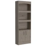 HMS 71 Three-Tier Bookshelf with Two Doors Foldable Living Room Furniture for Home Office Workshop Bedroom Application
