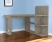 HMS 47" Light Gray L-Shaped Gaming Desk Portable and Foldable Computer Table with Shelf and Drawer for Office Use or Hotel