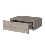Light gray wall mounted floating nightstand for bedroom storage shelf