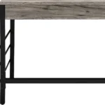 HMS 42" Brown and Black Luxury Modern Writing Desk with Two Drawers for Office or Bedroom General Use Computer Table for
