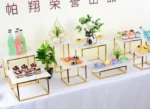 10 -18PCS Gold Shiny Metal Cake Snack Stand With Acrylic Plate Buffet Banquet Decor Wedding Floral Dessert Table Display Holder - Image 5