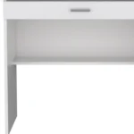 HMS 32" White Wood Computer Desk Modern Simple Design with Shelf and Drawer Adjustable Office Desk Metal and Wooden Material