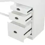 57.68-Inch Modern L-Shaped Executive Desk with 2 Storage Cabinets and 3 Drawers for Corner Office or Writing Workspace – top