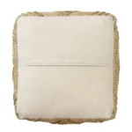 Goldoma 18 inch jute blend cube pouf ottoman with geometric diamond pattern and hidden storage in natural color
