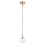 Close-up of adjustable metal lamp head on Goldoma Jellyfish pendant light, showing warm 3200K light