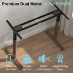 Dual Motor Electric Height Adjustable Desk Frame with Oval Legs, Base for up to 70.8"x31.5" Table Tops,for Office