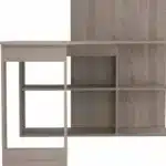 HMS 47" Light Gray L-Shaped Gaming Desk Portable and Foldable Computer Table with Shelf and Drawer for Office Use or Hotel