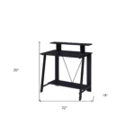 HMS 32" Minimalist Black Writing Desk Adjustable Computer Table Wooden Material Foldable Drawer Features for Home Office Use