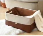 Foldable Storage Basket Organizer Toys Box Sundries Book Snack Desk Organizer Clothes Basket PU Laundry Hamper Home Decor
